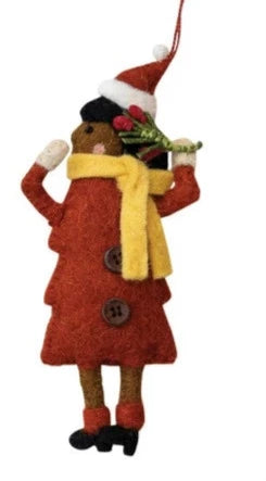 Felt Girl In Christmas Tree Outfit Ornament