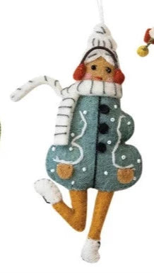 Felt Girl In Christmas Tree Outfit Ornament