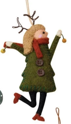 Felt Girl In Christmas Tree Outfit Ornament