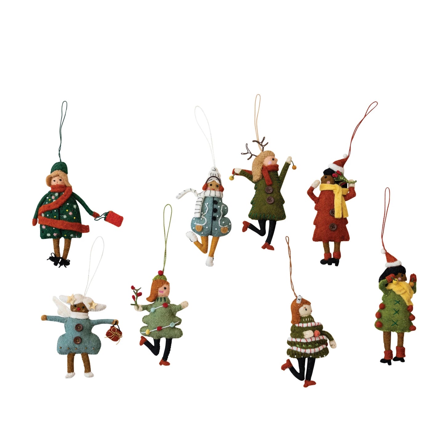 Felt Girl In Christmas Tree Outfit Ornament