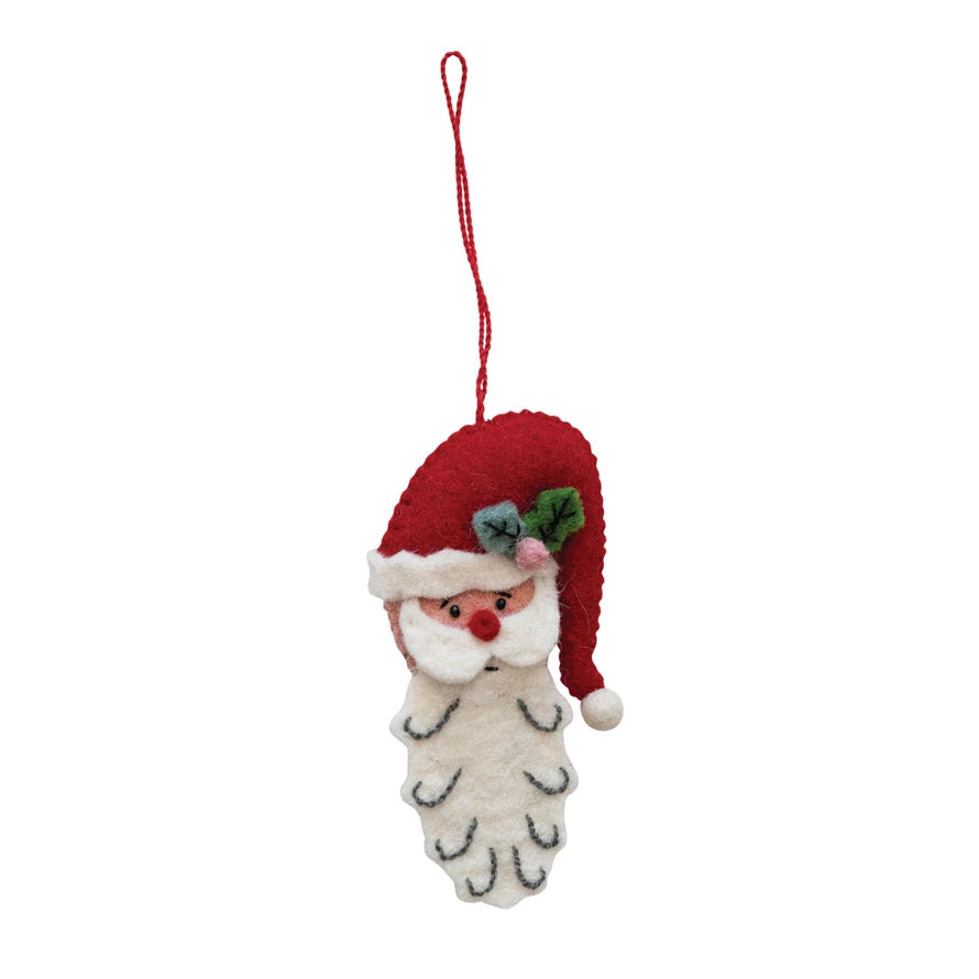 Wool Felt Santa Ornament