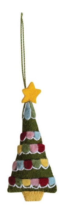 Handmade Wool Felt Tree Ornaments