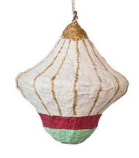 Paper Mache Ornament With Metallic Gold Details