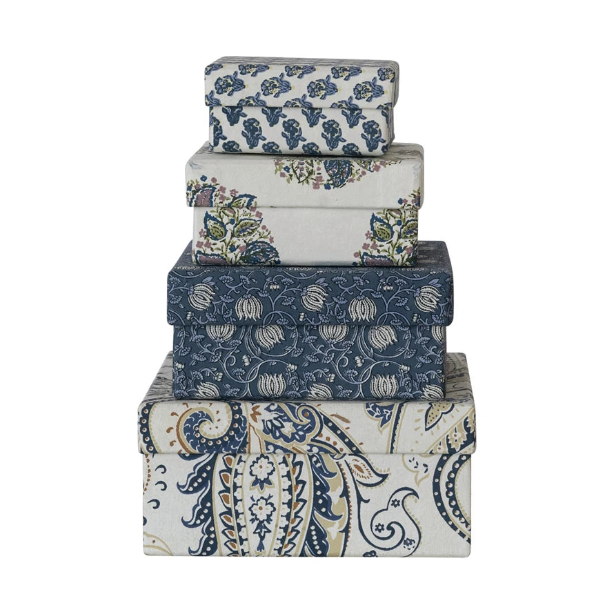 Handmade Recycled Block Paper Nested Gift Boxes