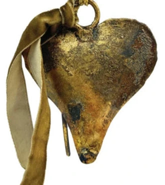 Metal Heart Shaped Bell Ornament