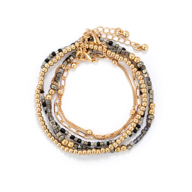 Bracelet Set of 5 - Sand Gold