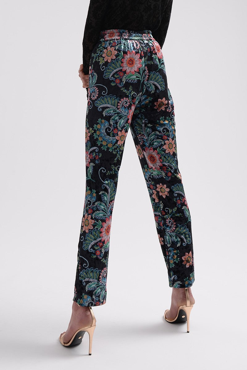 Molly Bracken Printed Velvet Pants