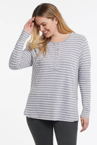 Tribal Dolman Sleeve Henley Top