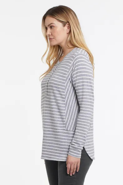 Tribal Dolman Sleeve Henley Top