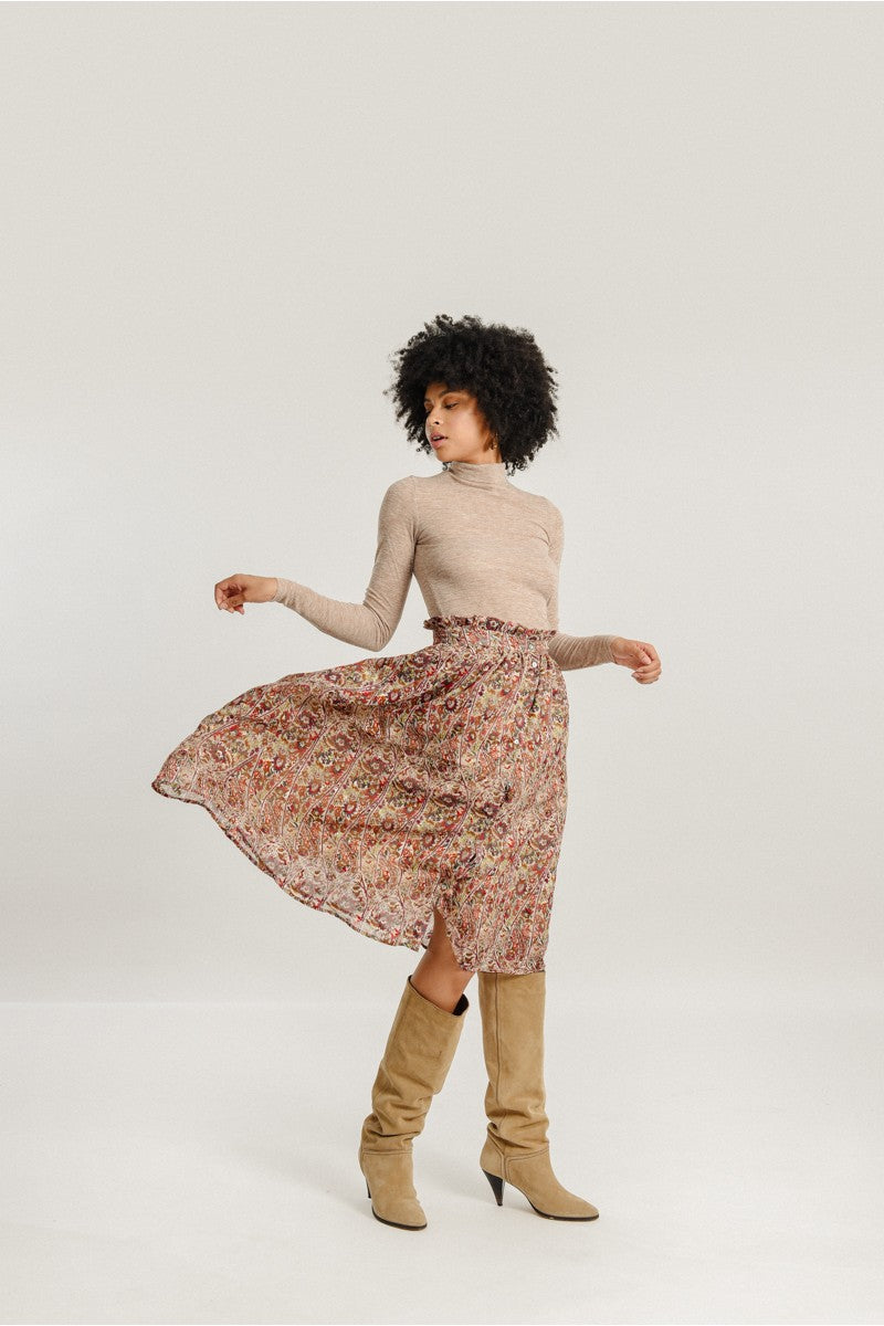 Molly Bracken Woven Buttoned Skirt