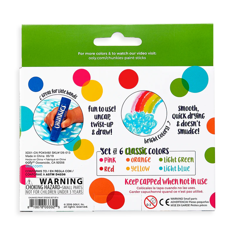 Chunkies Paint Sticks - Classic Pack - Set Of 6
