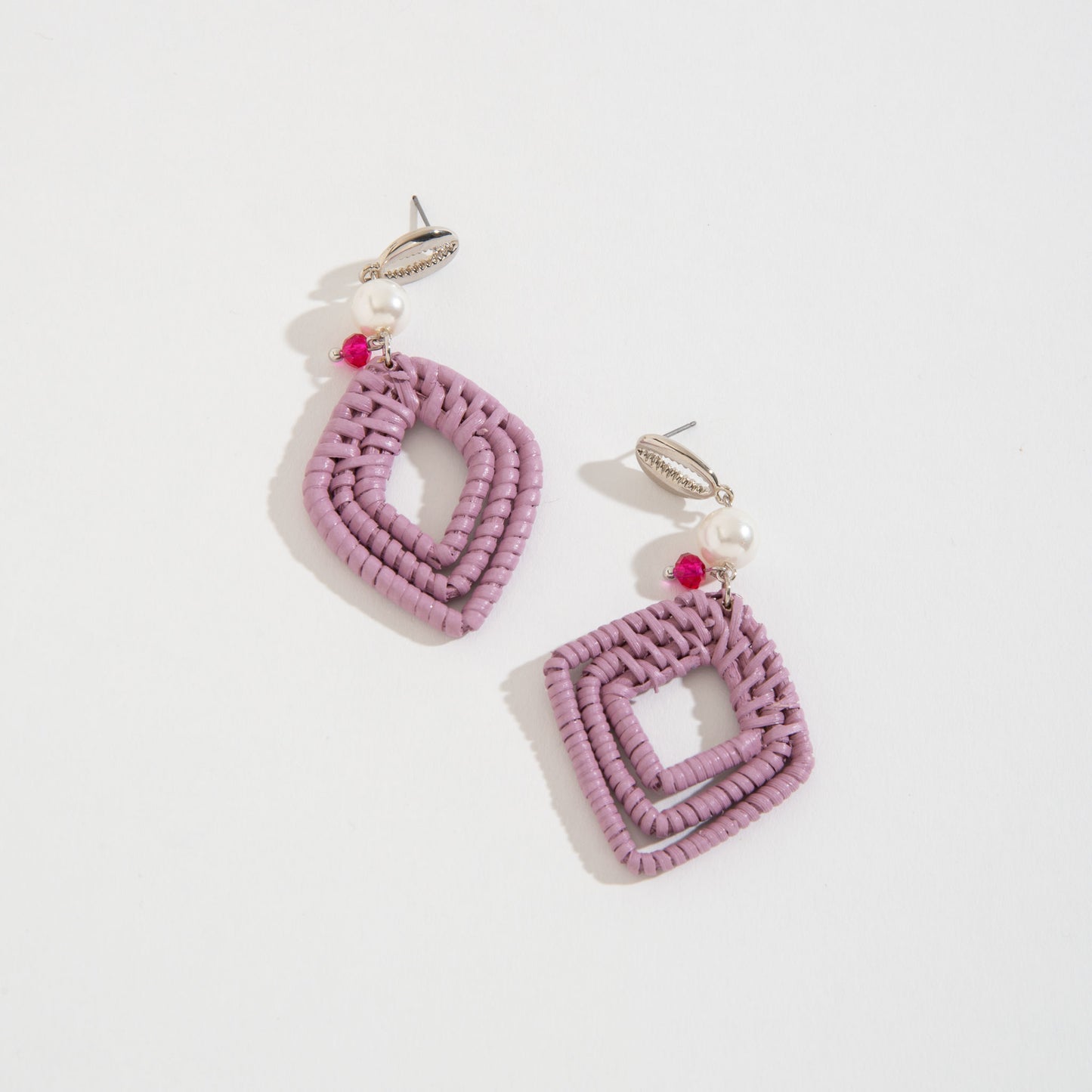 Howards Purple Rattan Drop Earrings