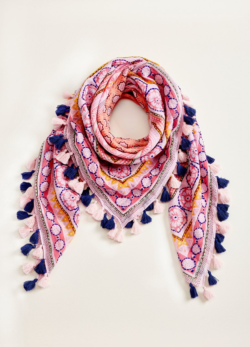 Eloise Border Print Paisley Scarf