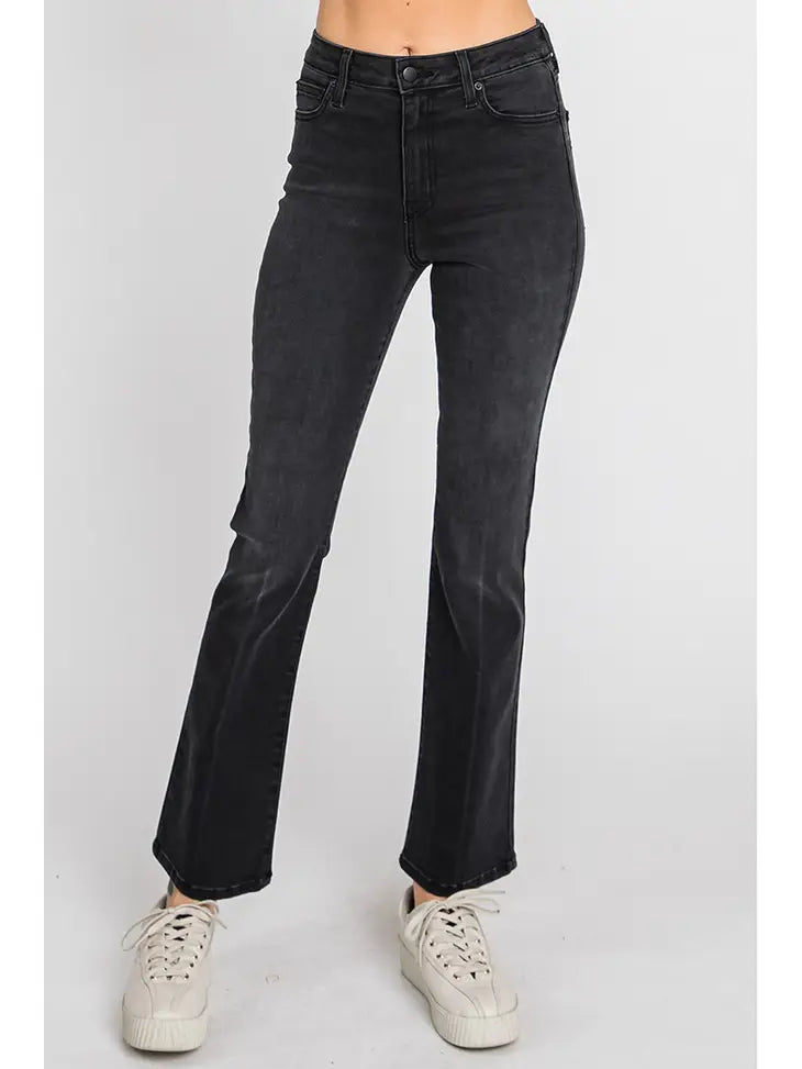 L.T.J. Washed Black Flare Jeans