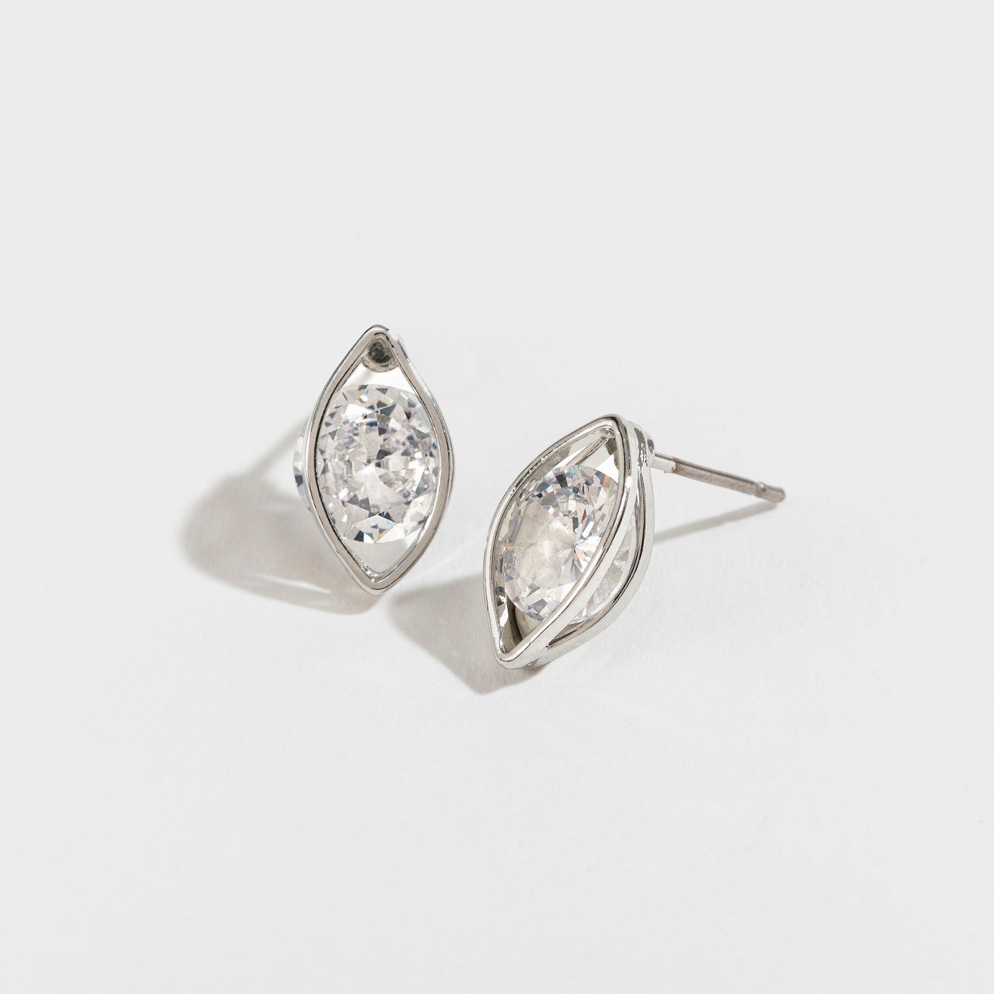 Howards Dazzlers Silver Oval Frame Earrings