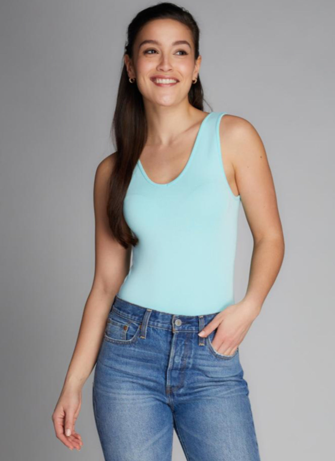 C'est Moi Bamboo Reversible Cami Aqua