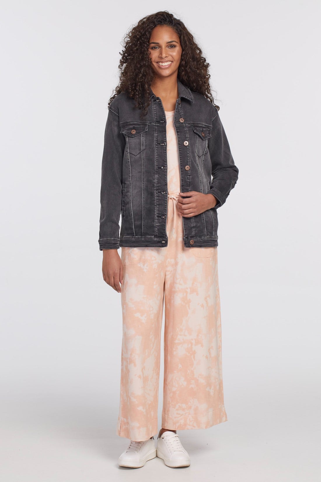 Tribal Girlfriend Denim Jacket With Button Detailed Sleeves