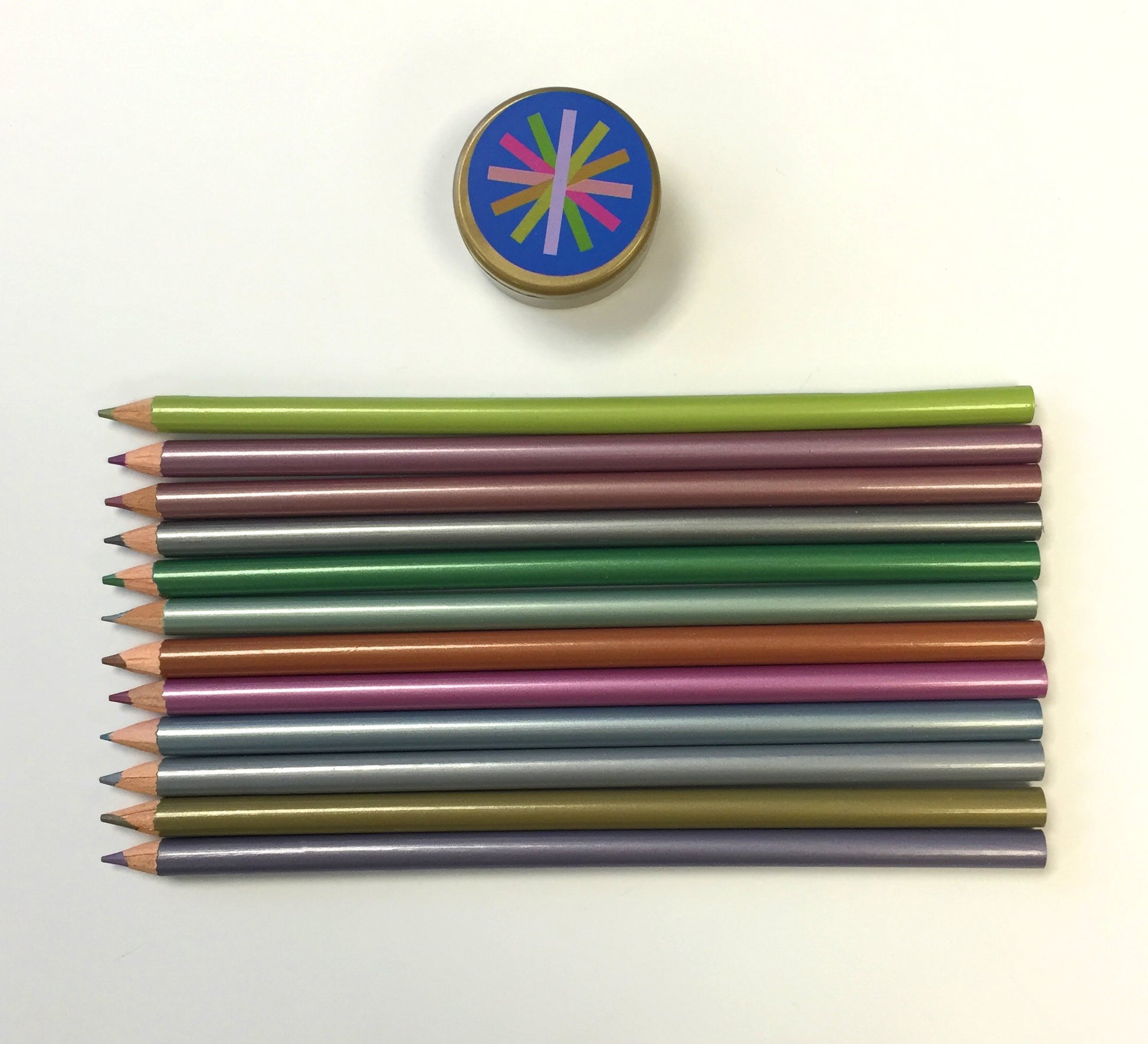 Metallic Colored Pencil Set with Pencil Sharpener