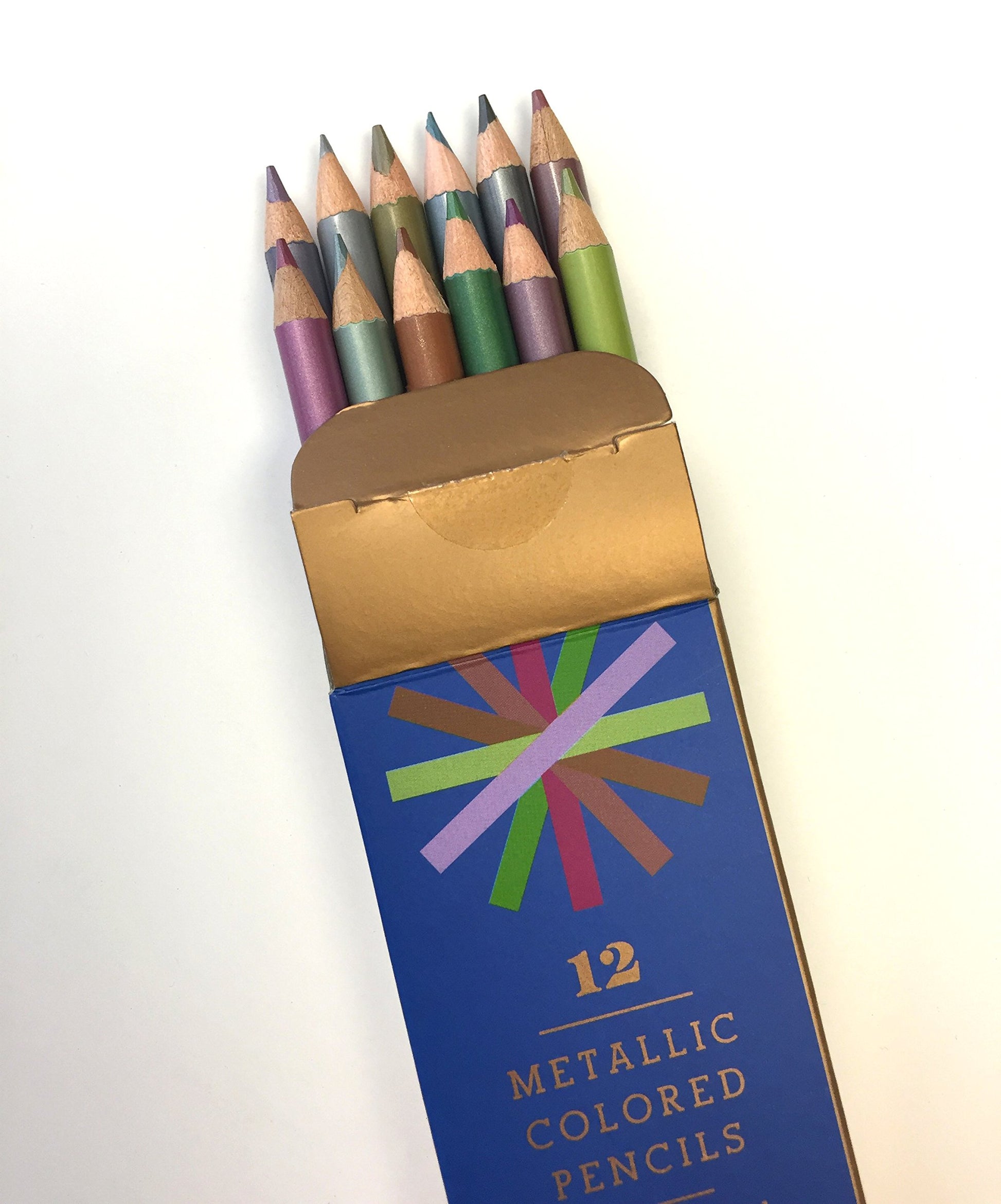 Metallic Colored Pencil Set with Pencil Sharpener