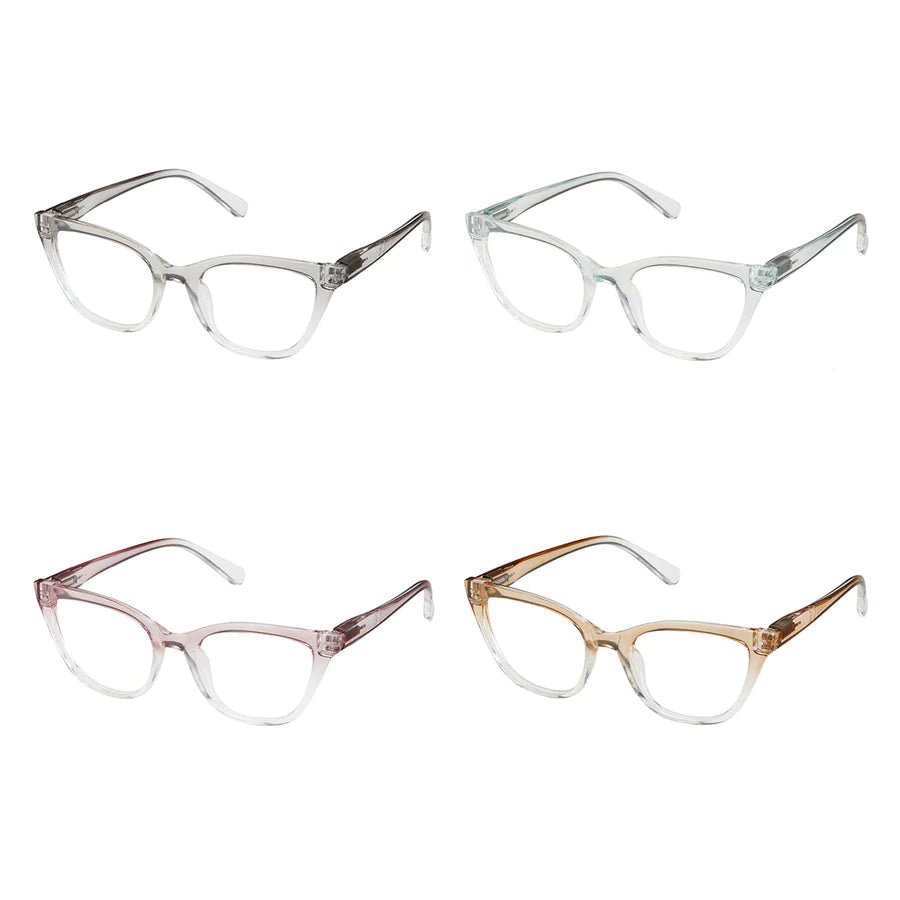 Blue Gem Cat Eye Readers