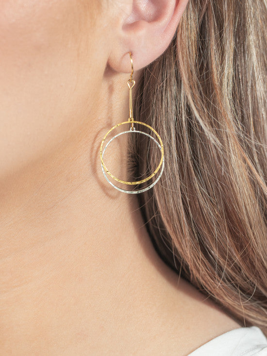 Holly Yashi Gold/Silver Dancing Circle Earrings
