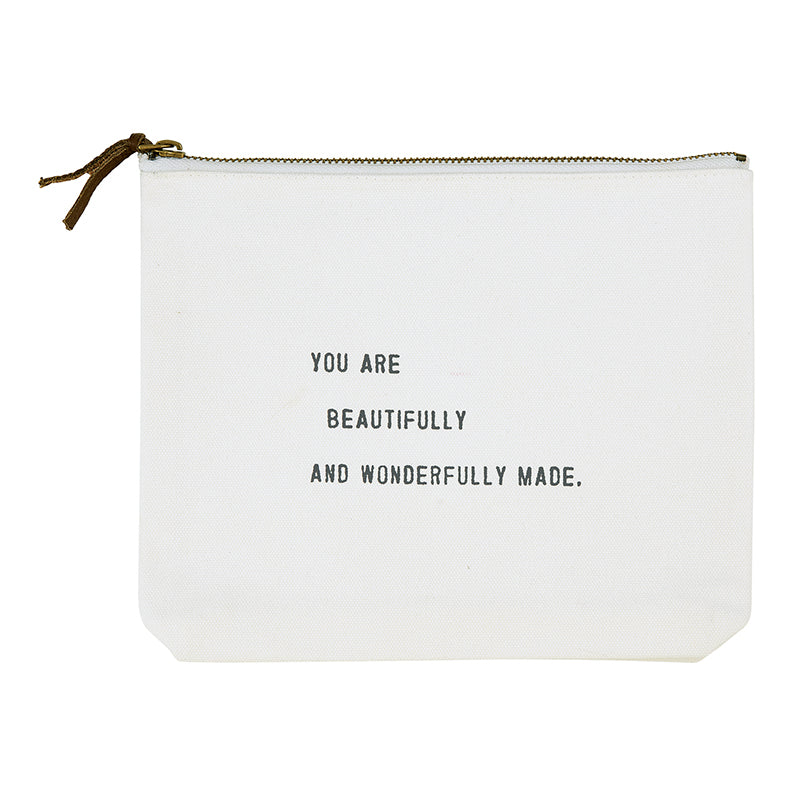 Santa Barbara Design Studios Inspirational Canvas Pouch. You are beautifully and wonderfully made.
