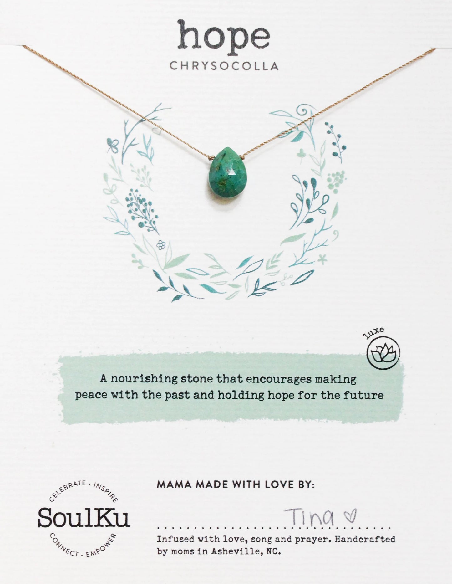 Chrysocolla Luxe Necklace For Hope
