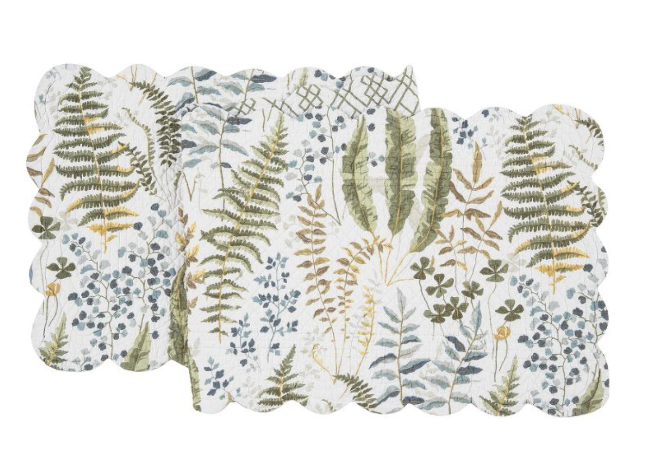 Cecil Quilted Reversible Botanical Fern Table Runner