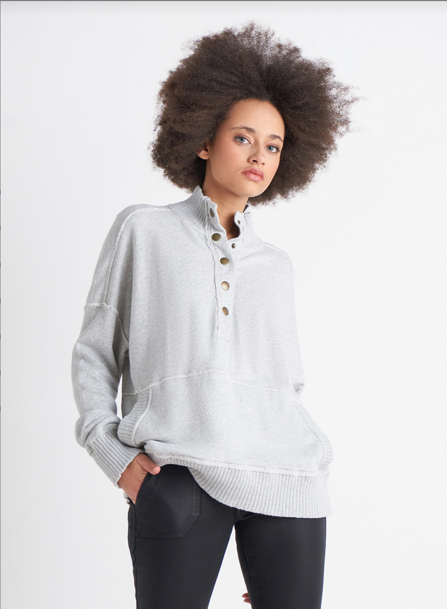 Mock neck henley best sale