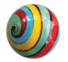1.5" Round Glass Orbs With Swirls