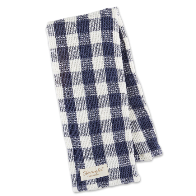 Design Imports Checker Washed Waffle DishTowel