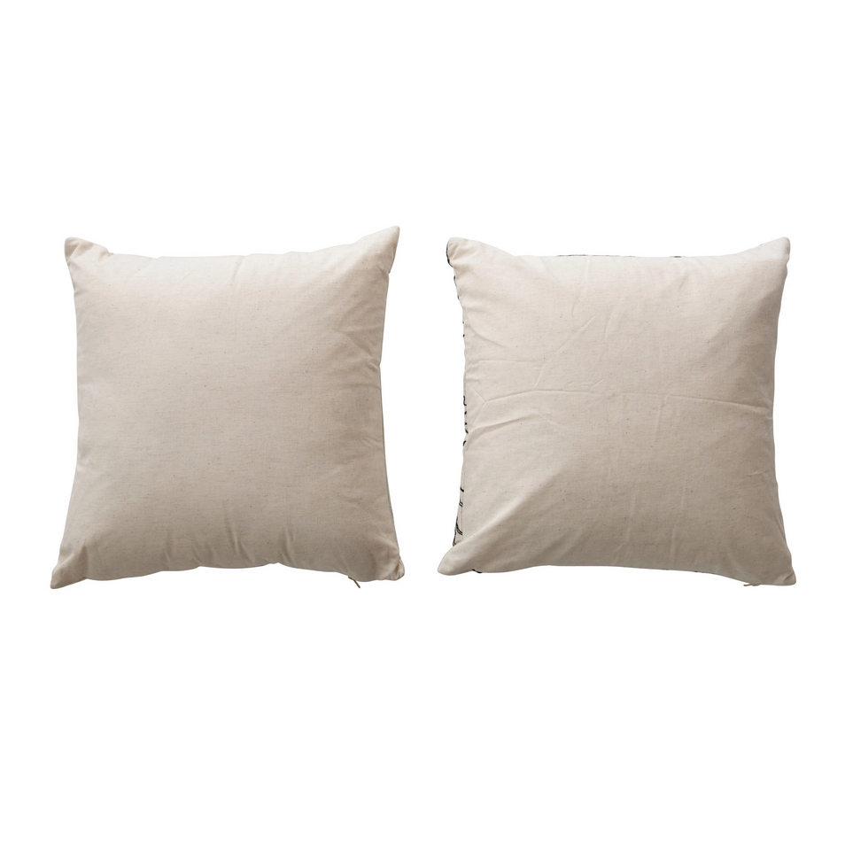 Pillow with Botanical Embroidery