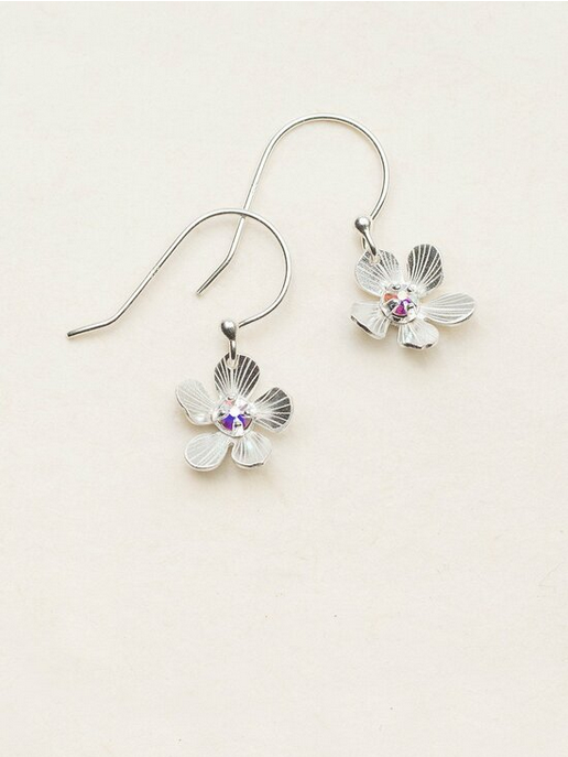 Holly Yashi Petite Plumeria Drop Earrings Silver/Clear