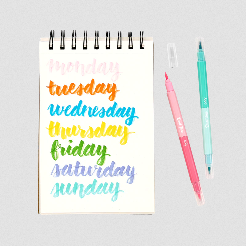 Dual Tone Double-Ended Brush Markers