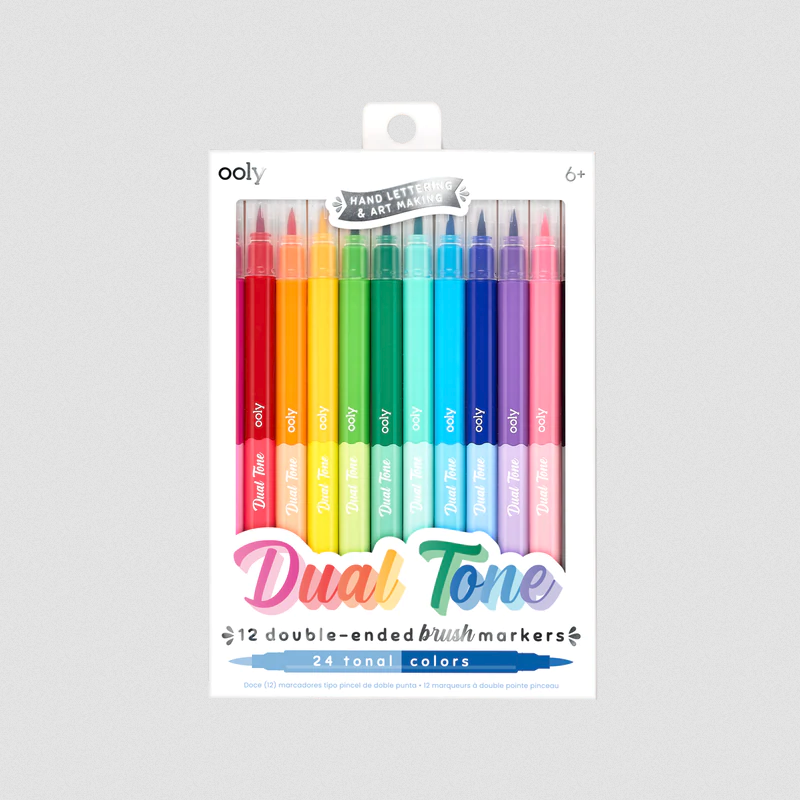 Dual Tone Double-Ended Brush Markers