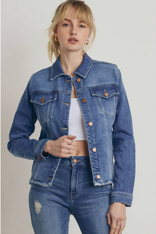 L.T.J. Raw Hem Denim Trucker Jacket