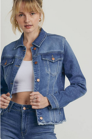 L.T.J. Raw Hem Denim Trucker Jacket