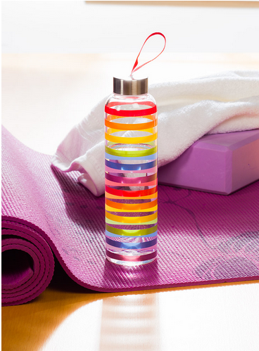 Colour Stripe Bottle with Strap & Cap