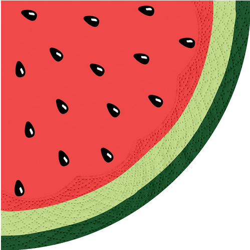 Round Watermelon Napkins 12 Pack.