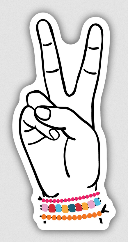 Peace Hand with Beads Sticker
