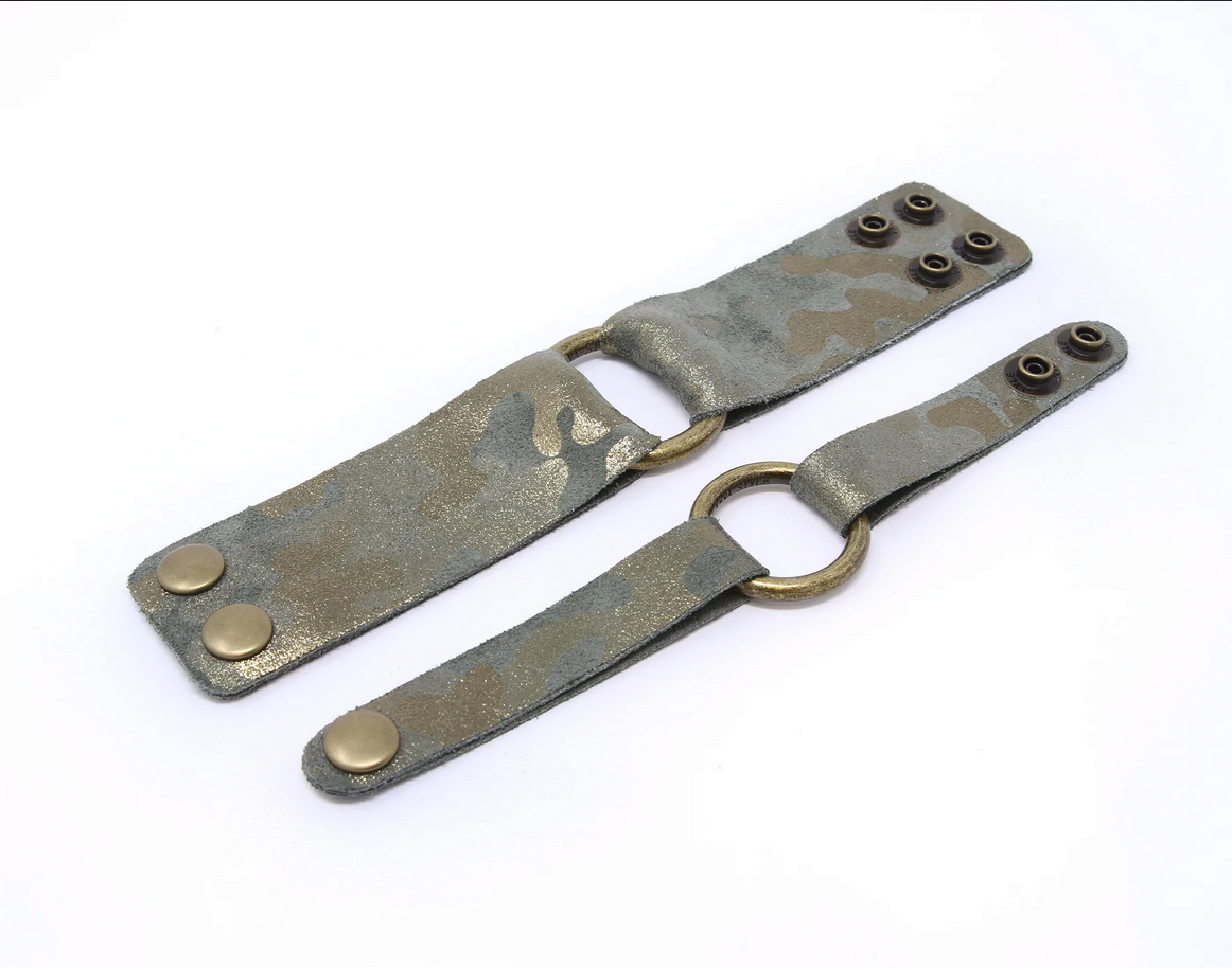 Keva Style Glamper Green Leather Cuff/Bracelet