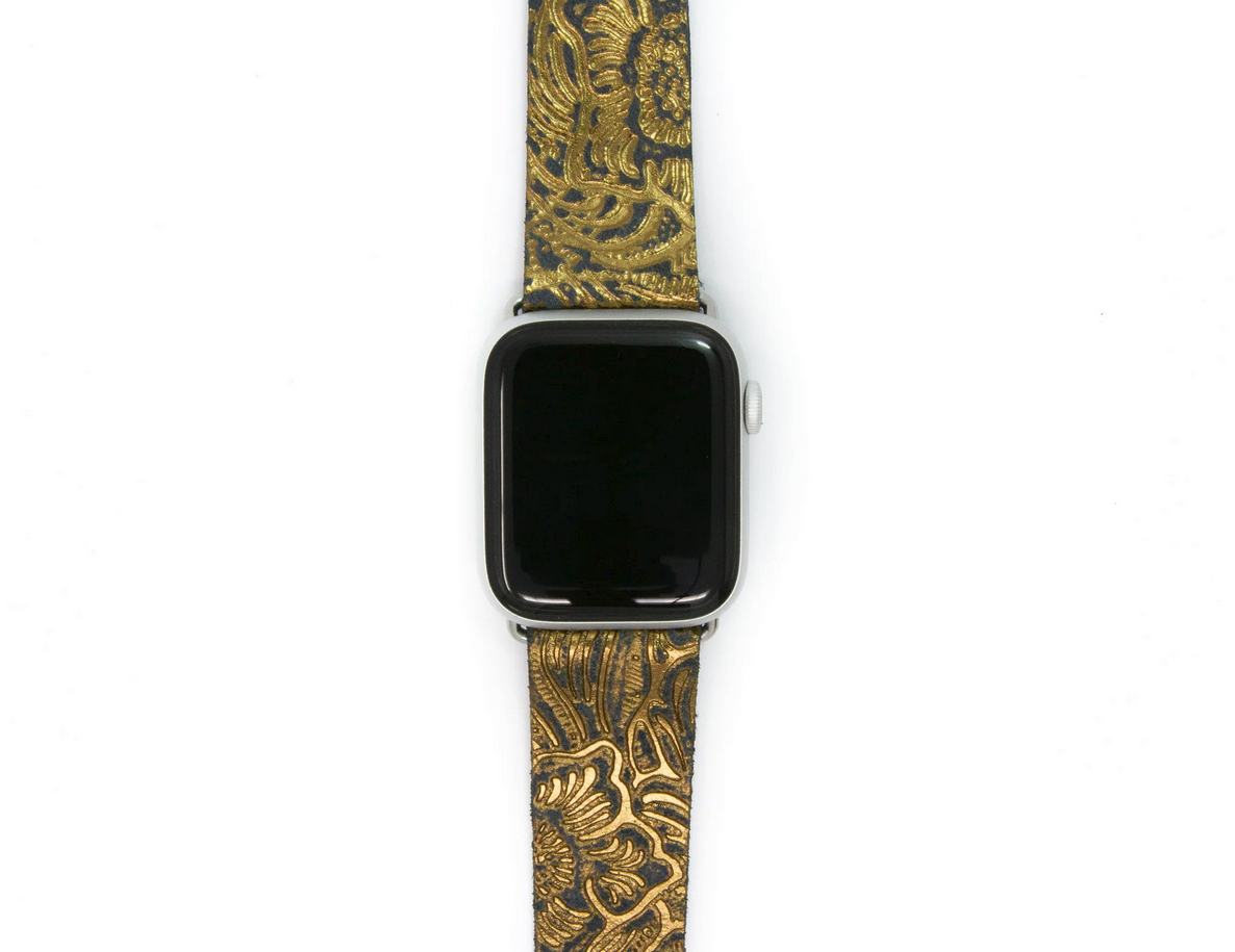 Carved leather on sale apple watch band