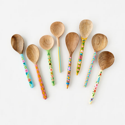 Hand Painted Floral and Geometric Spoon