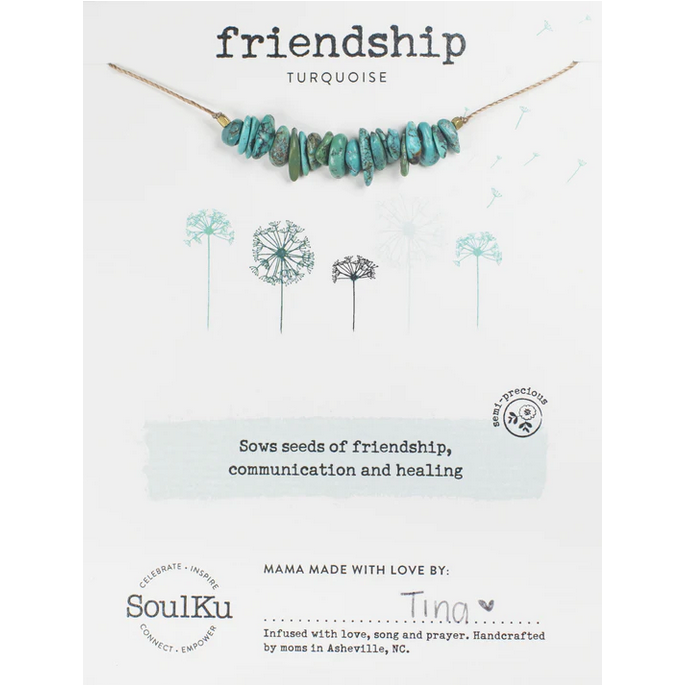 Turquoise Seed Necklace for Friendship
