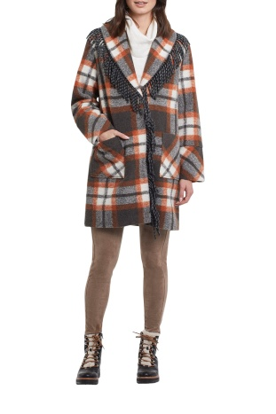 Tribal Lined Coat With Fringe Detail