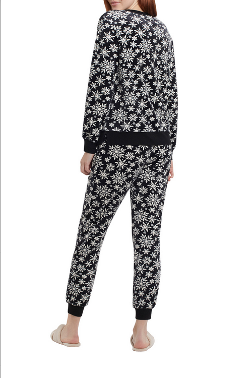 Tribal Two Piece Printed Velour Pajama Set