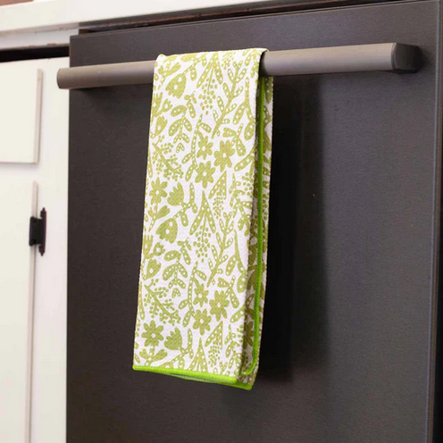 Botanical Lime Blue Kitchen Tea Towel