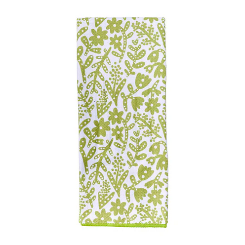 Botanical Lime Blue Kitchen Tea Towel