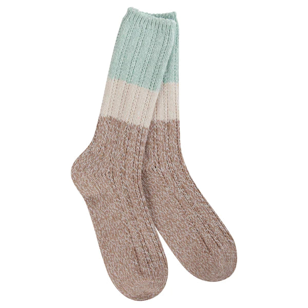 Worlds Softest Weekend Pointelle Crew Frosty Multi