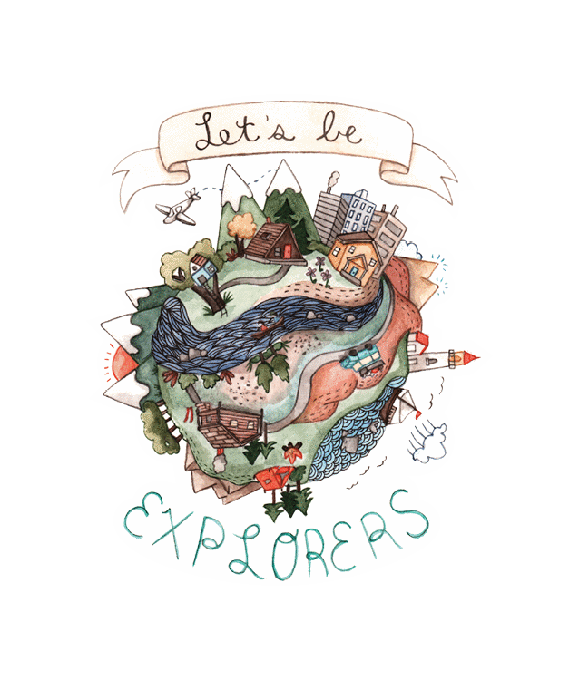 Let’s Be Explorers Vinyl Sticker